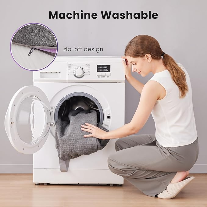 SINWEEK 2 Inch Gel Memory Foam Mattress Topper King Size, Pad for Back Pain, Bed Topper with Removable Soft Cover, CertiPUR-US Certified,Grey