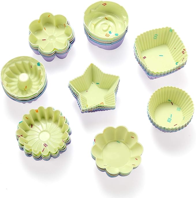 51PCS Silicone Bakeware Set - Silicone Cake & Baking Pans Set, Including Pan, Mold, Toast, Muffin, Donut & Cupcake Molds, Baking Cups Set