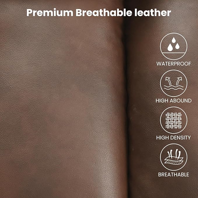 PARKOL Large Breathing Leather Infinite Position Power Lay Flat Lift Recliner Chairs for Elderly, Dual Motor with Massage and Heating,Extended Footrest,USB & Type-C Port and Remote Ochre