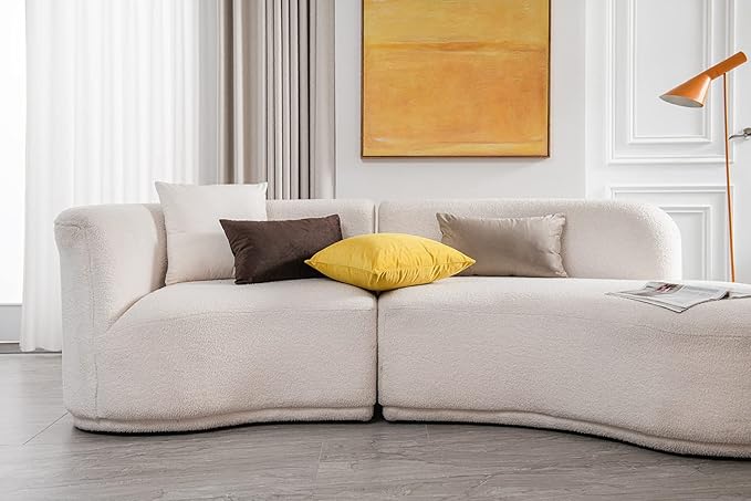 DEZENE Couch Pillow Covers 18x18 Yellow: 2 Pack Cozy Soft Velvet Square Throw Pillow Cases for Farmhouse Home Decor