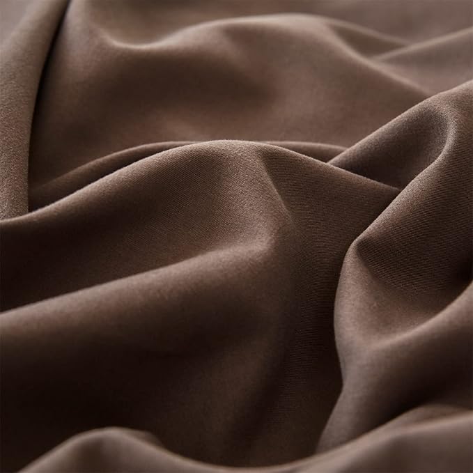Luxlovery Brown Comforter Set Queen Mocha Brown Bedding Comforter Set Chocolate Color Solid Soft Breathable Blanket Quilts Chestnut Bedding Set for Women Men Queen