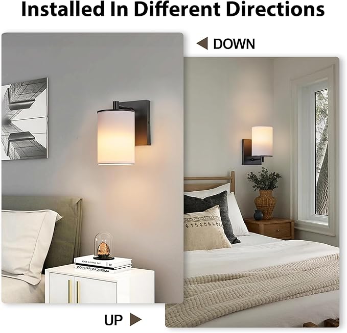 TERLEENART Battery Operated Wall Sconce Set of Two,13 RGB Colors Dimmable Rechargeable Wall Sconces with Remote Control,Wall Lights with Cylinder White Fabric Shade for Bedroom Living Room