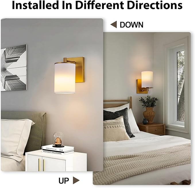 TERLEENART Battery Operated Wall Sconce Set of Two,13 RGB Colors Dimmable Rechargeable Wall Sconces with Remote Control,Wall Lights with Cylinder White Fabric Shade for Bedroom Living Room