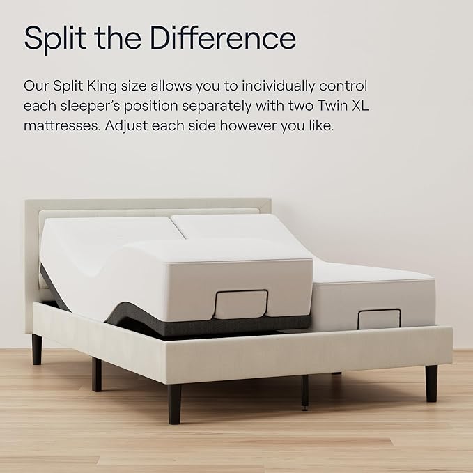 Nectar Luxe King Adjustable Base & 14” Mattress (New Version) - Head & Foot Incline - Medium Firm Memory Foam - Cooling Upgrade - 3 Massage Settings - 365-Night Mattress Trial & Forever Warranty