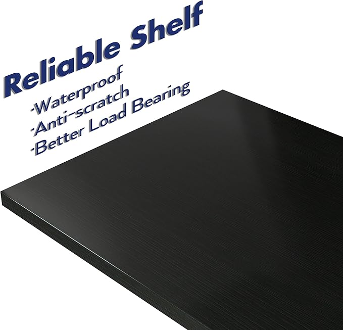 NUMENN 4 Tier Bookshelf, Tall Bookcase Shelf Storage Organizer, Modern Book Shelf for Bedroom, Living Room and Home Office, Black