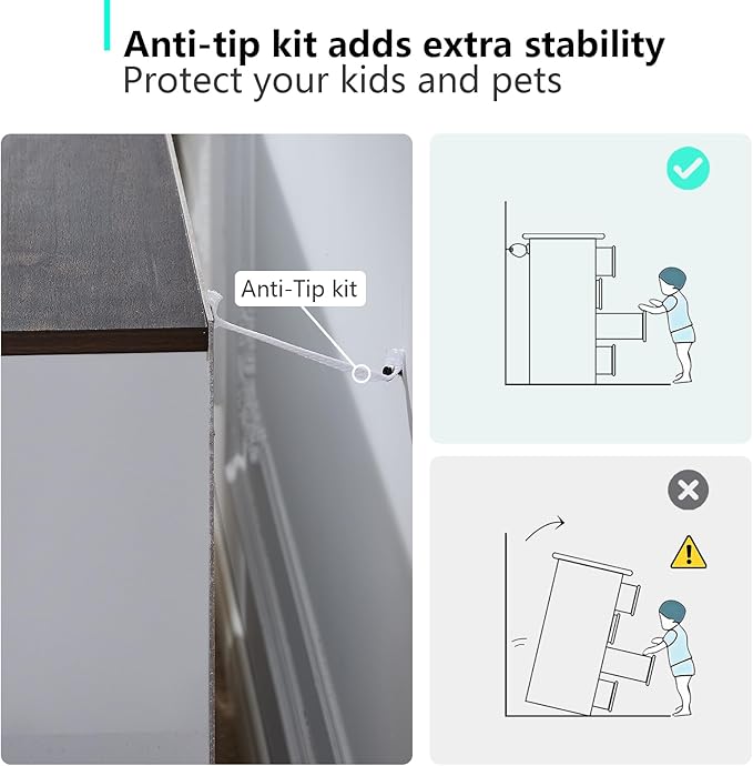 LIDYUK White Dresser for Bedroom, 5 Drawer Dressers & Chests of Drawers, Modern Wood Dresser, 47 Inches Tall Chest of Drawers for Bedroom, Hallway, Living Room