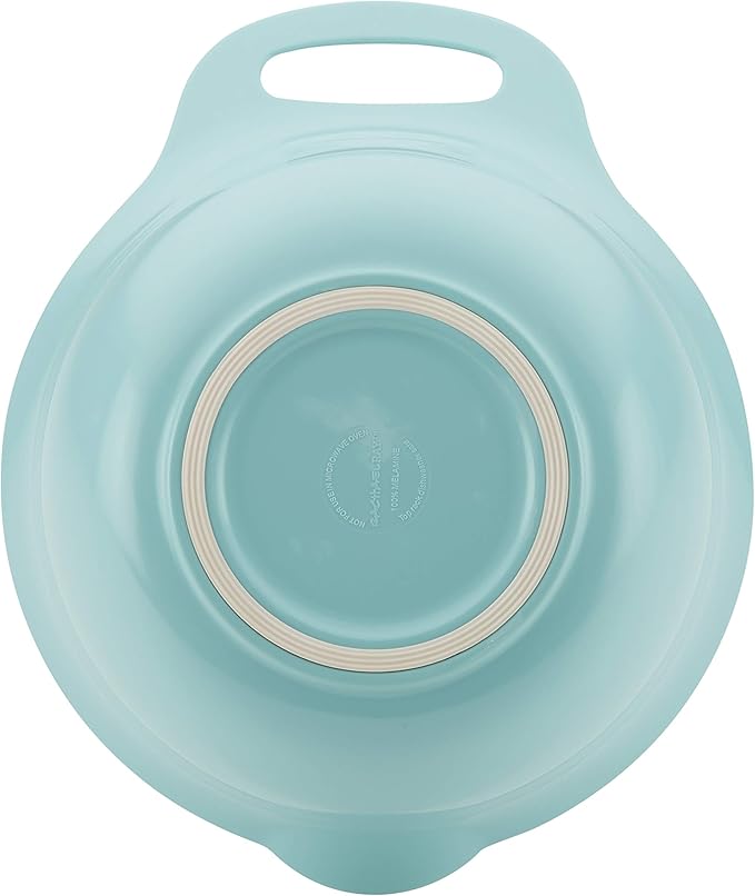 Rachael Ray Tools and Gadgets Nesting / Stackable Mixing Bowl Set with Pour Spouts and Handle - 2 and 3 Quarts, Light Blue and Teal