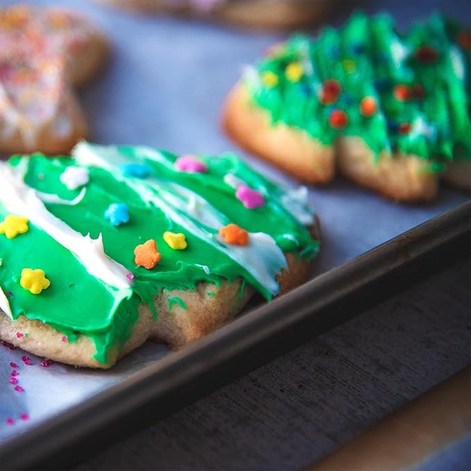 10.9-Inch Nonstick Baking Sheets & Cookie Trays for Oven, 2-Pack PFOA Free Baking Pans Set, Toaster Oven Pans (Black)