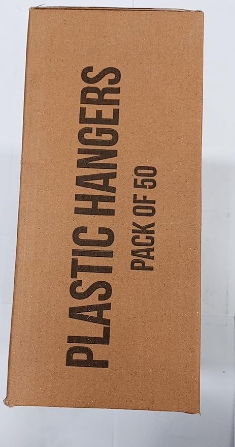 Utopia Home Plastic Hangers 50 Pack - Perfect Space Saving Clothes Hanger - Durable and Strong - Perfect Closet Organizers with Shoulder Grooves (Black)