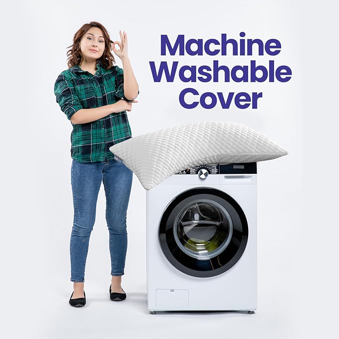 Sidney Sleep Pillow for Side and Back Sleepers - Comfort for Neck and Shoulder Pain - Adjustable Contour Fill - Queen Size - Extra Fill Included (White)