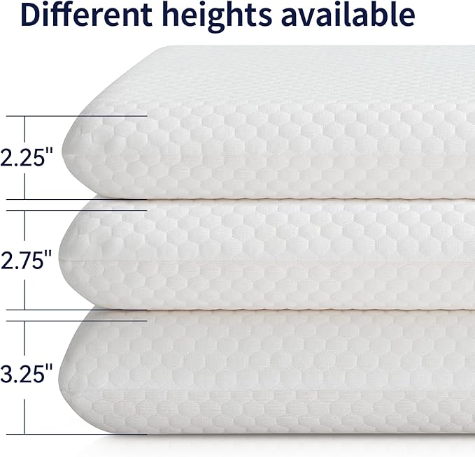 Ultra Thin Flat Pillow for Sleeping, 2.25'' Thin Pillow for Back Sleeper, Supportive Stomach Sleeping Pillow, Slim Bed Pillow, Machine Washable-Standard Size