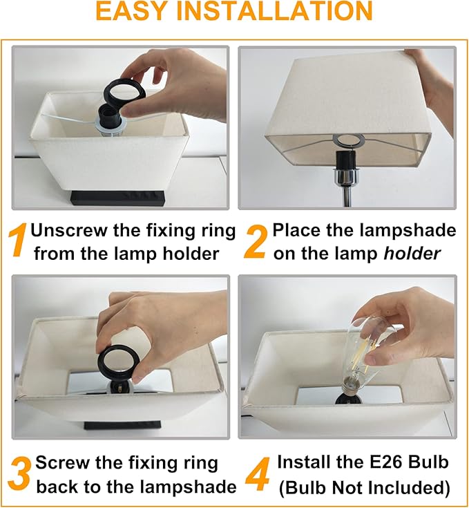 Briever USB Table Lamp, Multi-Functional Bedside Desk Lamp with 2 AC Outlets, 3 USB Charging Ports and Wooden Phone Stand Organizer, Ideal Nightstand Lamp for Bedroom, Black Shade