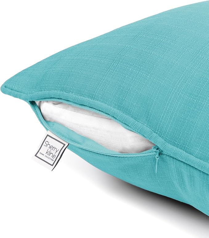 Sherry Kline Sunrise Indoor/Outdoor Square Corded Edge Filled Pillow Sky 18"x18" Set of 2