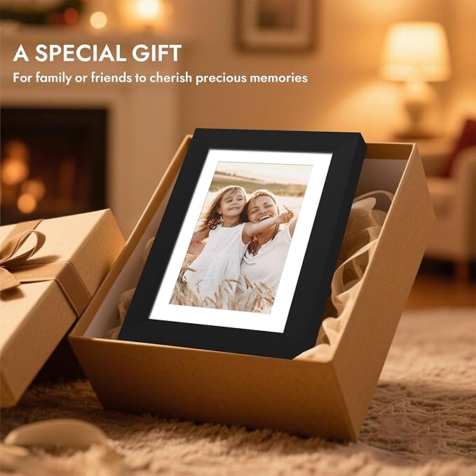 8.5 by 11 Diploma Picture Frame, Made of Real Glass and Wooden Certificate Frame, Horizontal and Vertical Display for Wall or Tabletop (Black, 1Pack)