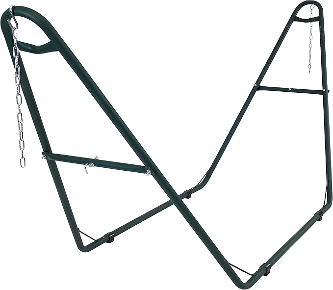 Sunnydaze Universal Double Hammock Stand Only - 550-Pound Capacity - Heavy-Duty Hammock Stand for Outside - Fits 9 to 14 Foot Hammocks - Green