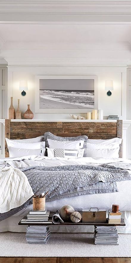 HEQIQEH Rustic Vintage Battery Operated RGB Wall Sconce Light Fixture with Remote Control, Flared Funnel Linen Fabric Shade Dimmable Nightstand Lamps for Bedroom, Set of 2 (Black-2)