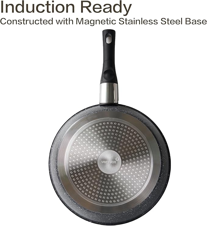 20 Pcs Pots and Pans Set Non Stick, Ceramic Cookware Set Detachable Handle, RV Kitchen Cooking Set Removeable Handles, Oven Safe, Induction Ready, Stackable Non-stick, Black