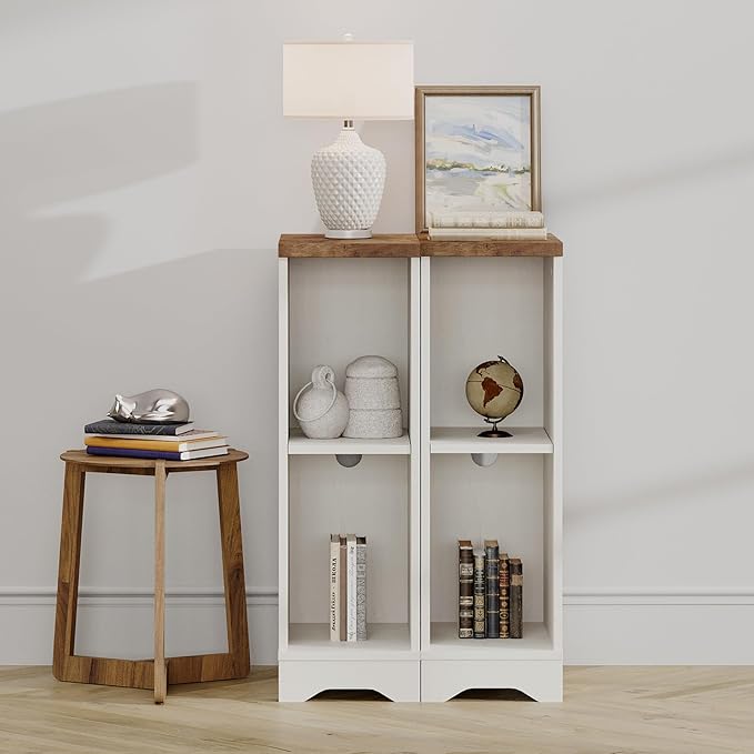 WAMPAT Farmhouse 85 in TV Stand,3 in 1 Wood Entertainment Center with Drawers and Adjustable Shelf, Tall Media Console with Open Storage Space for Living Room,Antique White