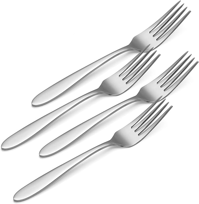 Oneida Mooncrest Dinner Forks, Set of 4 B336004A, Silver, Set of 4, Dinner Forks