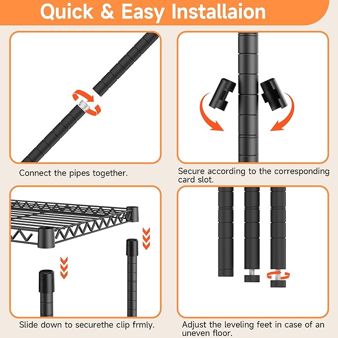 4 Tiers Shelf Metal Storage Shelves