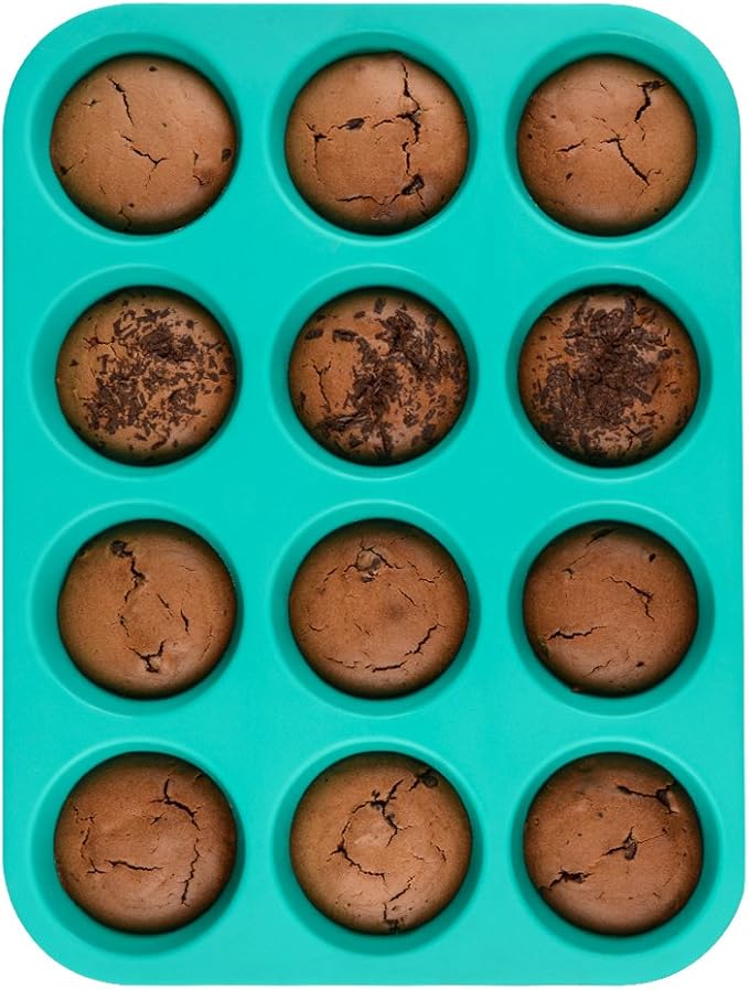 CAKETIME Silicone Muffin Pan Cupcake Pan Set - Mini 24 Cups and Regular 12 Cups Muffin Tin, Nonstick Food Grade Molds with 12 Baking Cups