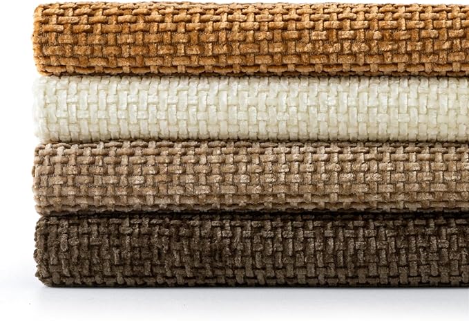 MIULEE Pack of 4 Brown Couch Throw Pillow Covers 18x18 Inch Soft Fall Decorative Chenille Pillows Farmhouse Accent Cushions for Boho Home Decor Spring Sofa Bedroom Living Room