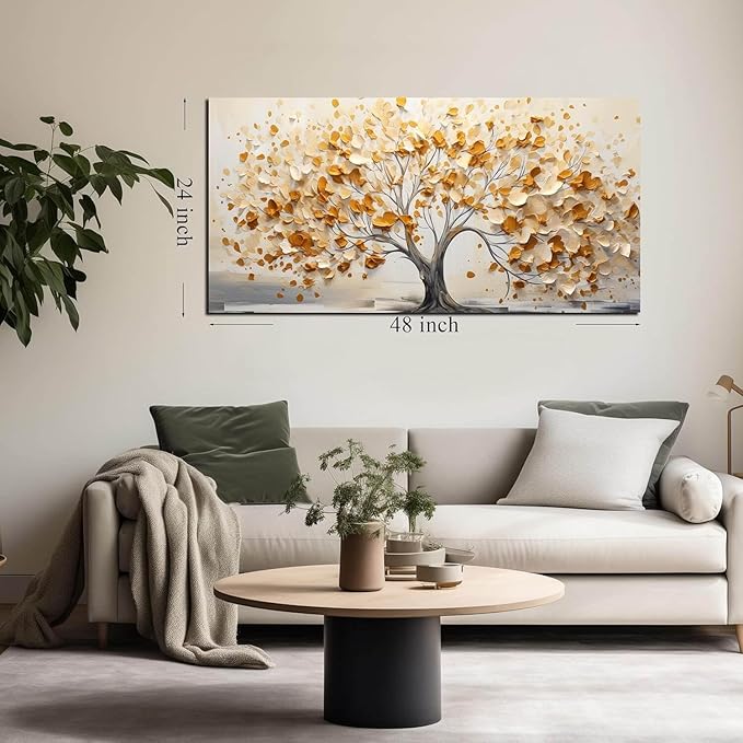 Decorative Painting Tree of Life Canvas Wall Art Pictures for Living Room Bedroom Canvas Wall Decor Large Artwork Wall Decor Ready to Hang Artwork Print with Frame Modern Wall Art Size 24x48 A