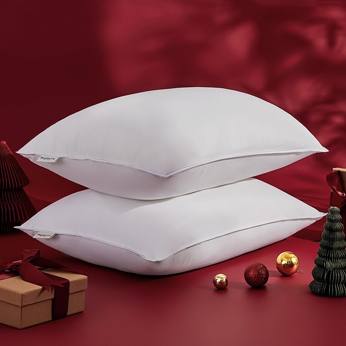 Bedsure Pillows King Size Set of 2, Prewashed Ultra-Soft Bed Pillows, Hotel Luxury Down Alternative Filling, Breathable & Fluffy for Back, Side, Stomach Sleepers