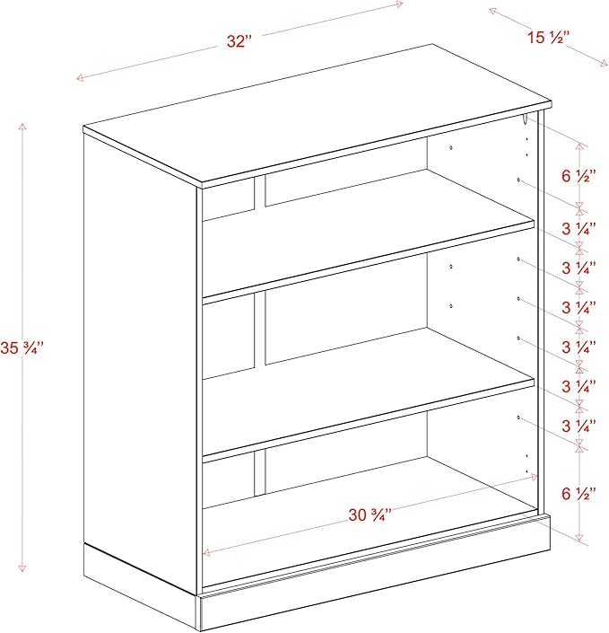 Palace Imports Solid Wood Bookcase - Floor Standing Bookshelf - 32” W - Display Furniture, Renewable 100% Eco-Friendly Wood, Made in Brazil (Gray, Clear Glass Doors | 3-Shelf Short Bookcase)