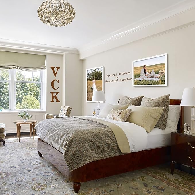 VCK 20x30 Poster Frame Set of 2, White Solid Wood Picture Frames with Exclusive Woodgrain, Wall Gallery Frame