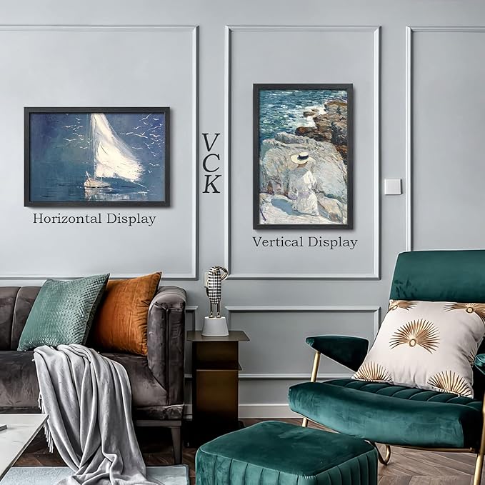 VCK 20x30 Poster Frame Set of 2, Black Solid Wood Picture Frames with Exclusive Woodgrain, Wall Gallery Frame