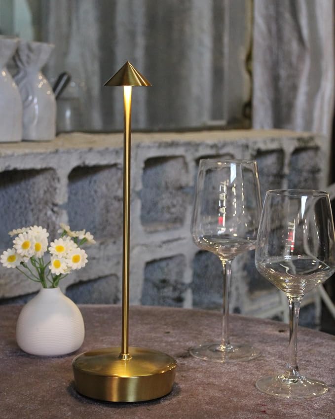 Cordless Led Table Desk Lamp 2 Pack, 7000mAh Battery Outdoor Table Light Waterproof for Restaurant Patio Camping Home Decor, USB-A Output, Brightness Memory, Dimmable