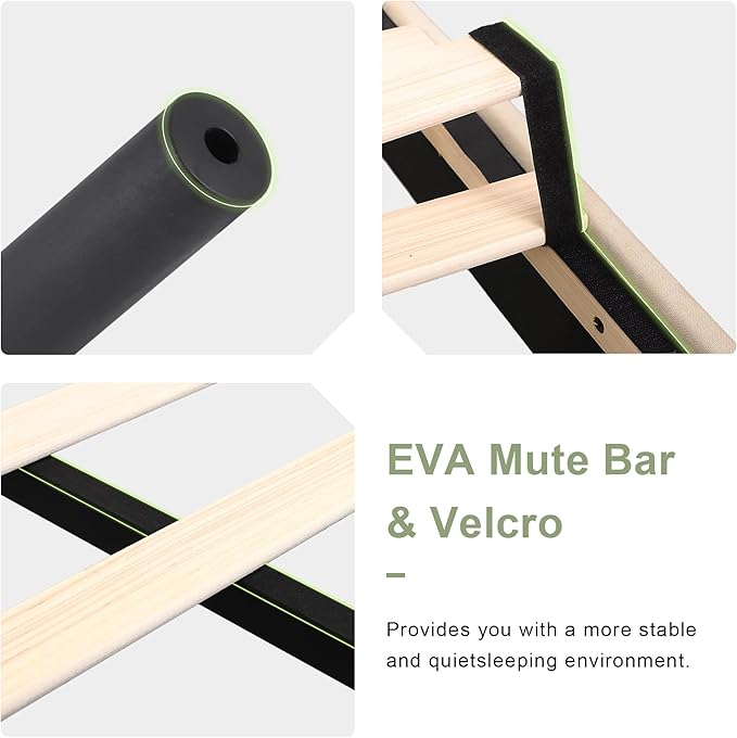 Feonase Queen Bed Frame with Diamond Tufted Wingback Headboard, Morden Upholstered Platform Bedframe, Sturdy Wooden Slats Support, Noise-Free, Easy Assembly, No Box Spring Needed, Beige