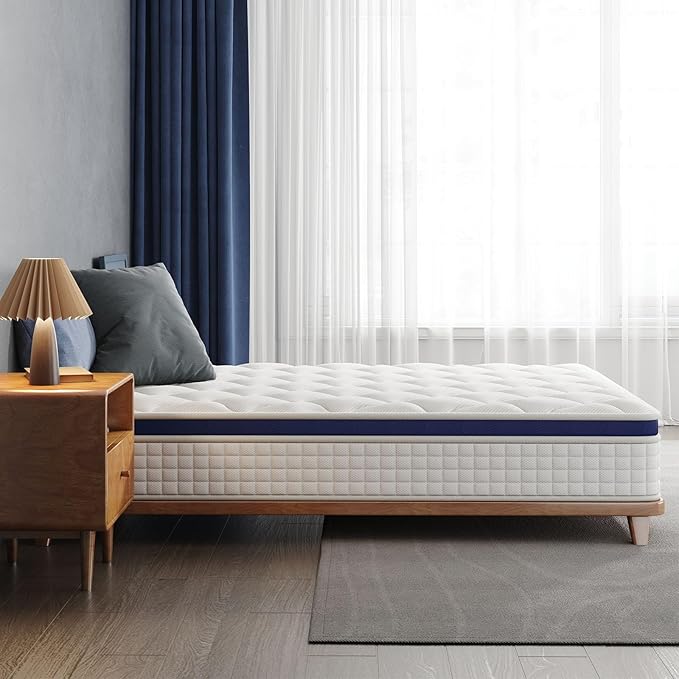 Crystli Full Mattress, 13 Inch Full Size Mattress Bed in A Box, Medium Firm Hybrid with Zero Pressure Foam, Innerspring for Pressure Relief, CertiPUR-US Certified