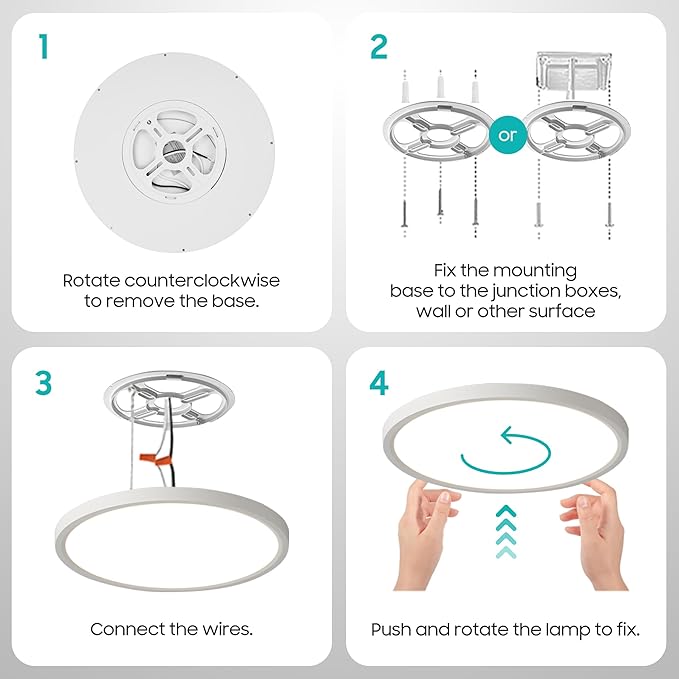 Ø15.8 Inch 32W 3520LM Dimmable LED Flush Mount Ceiling Light, 5 CCT Selectable (2700K-6500K), Ultra-Thin Round Fixture for Kitchen Bedroom Laundry Hallway, Black