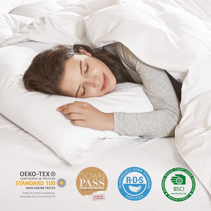 ABENE Mattress Topper for Back Pain Relief, Extra Thick Mattress Pad Pillowtop, Soft Mattress Protector Cover with 8"-21" Deep Pocket (Pure White, Twin, Feather Down)