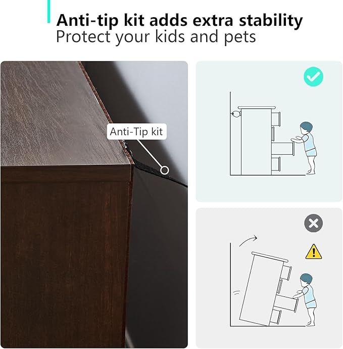 LIDYUK Dark Cherry Dresser for Bedroom, 6 Drawer Dressers & Chests of Drawers, Modern Wood Dresser with Charging Station and LED Lights, 48 Inches Wide Chest of Drawers for Bedroom, Living Room