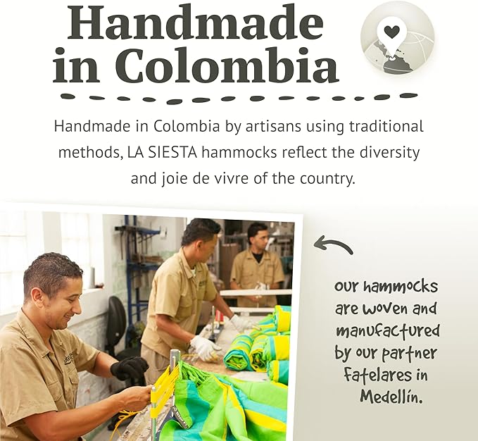 LA SIESTA® - Large Double Brisa Classic Hammock & Elipso Stand - Larch Wood Hammock Stand - Weather & Tear Resistant - Backyard Outdoor Hammock with Stand - 2-Person, Max 355 Lbs, Vanilla