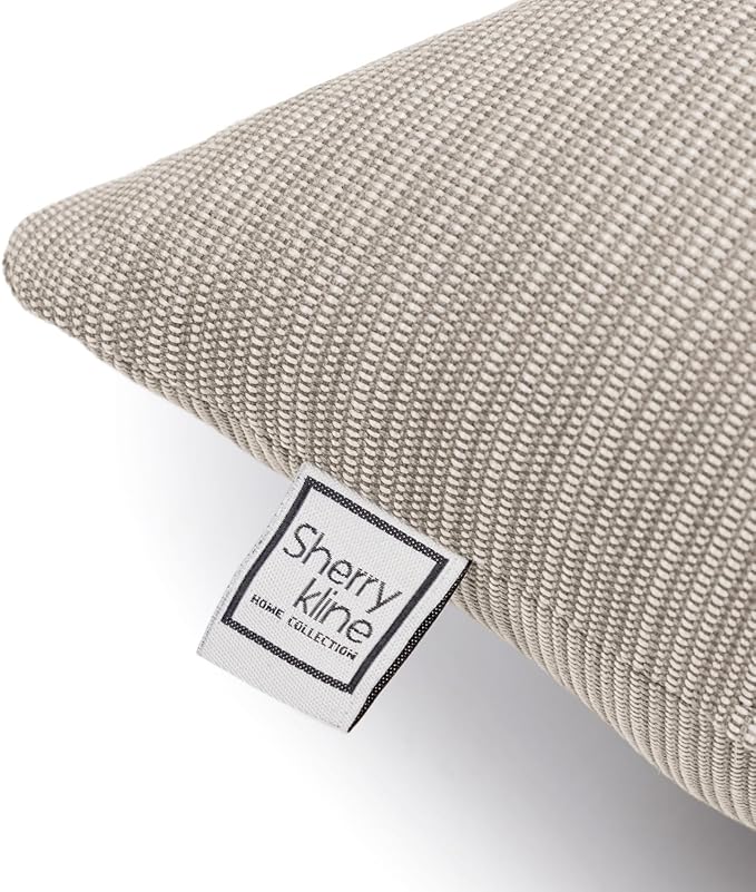 Sherry Kline Island Breeze Indoor/Outdoor Boudoir Filled Pillow, 13"x 18", Sand 2 Count