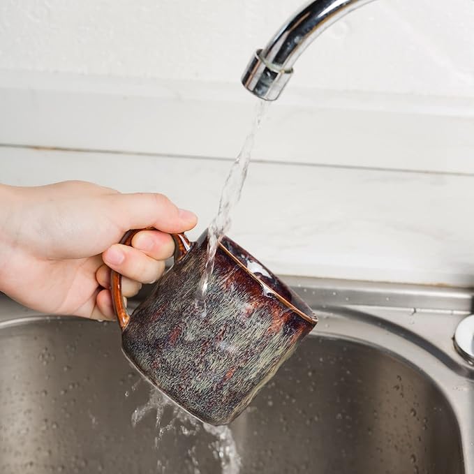 Ceramic Coffee Mugs - 12 Ounces Ceramic Mugs - Tea Cups with Handle - Funny Cappuccino Cups - Dishwasher Safe, Set of 4