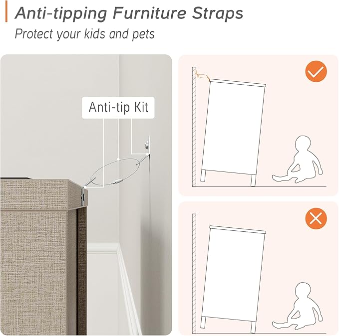 WAMPAT TV Stand Dresser for 100+ Inches TVs, 3-in-1 Wood Media Console Table with 9 Drawers, Modern Highboy Entertainment Center with Storage for Living Room Bedroom, Beige Linen