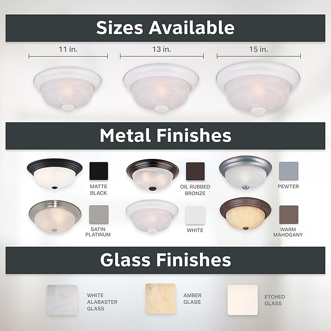 Designers Fountain 11 in 2-Light Flush Mount Ceiling Light, White, 1257S-WH-AL