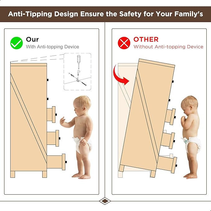 Farmhouse 5 Drawers Dresser Chests for Bedroom,46" Tall Wood Rustic Chest of Drawers with Wide Metal Handle,Natural Texture,Drawer Organizer for Bedroom,Living Room,Hallway and Entryway,Black