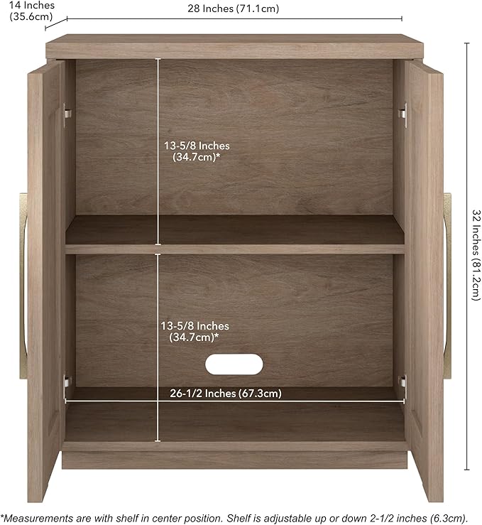 Henn&Hart Tillman Accent Cabinet, 28" Wide, Gray