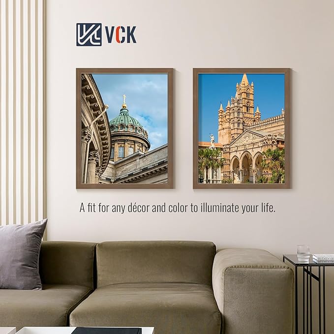 VCK 22x28 Brown Poster Frames 3 Pack, High-End Wood Wide Border Picture Frame,Multi-Directional Display Family Photos, Office Prints, Studio/Gallery/Home Artwork