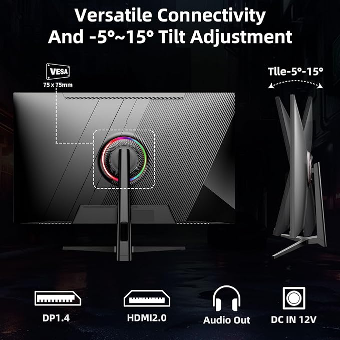 32 Inch UHD Gaming Monitor 4K, 60Hz (3840 X 2160) Computer Monitor, HDR400, DCI-P3 86%,100% sRGB, Eye Care, Freesync, HDMI, Dp Port and Built-in Speaker, Support Wall