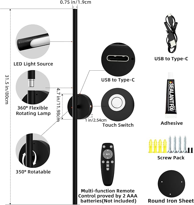 Battery Operated Wall Sconce Light: Wireless Magnet Wall Lamp Rechargeable with Remote Cordless Adhesive LED Sconce Wall Lighting Indoor for Living Room Bedroom Hallway Decor Black