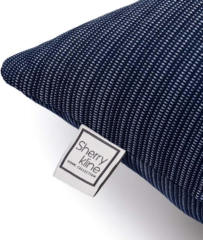 Sherry Kline Island Breeze Indoor/Outdoor Boudoir Filled Pillow, 13"x 18", Indigo 2 Count