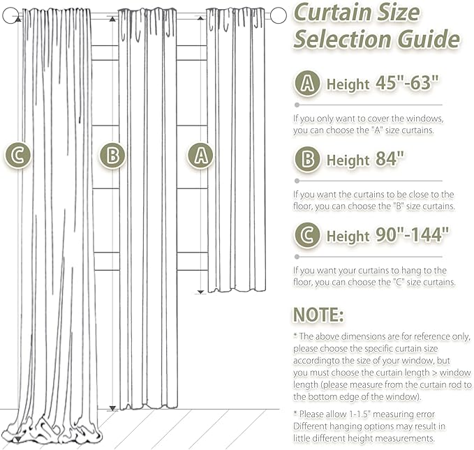 100% Blackout Kitchen Curtains Back Tab Rod Pocket Linen Curtain Thermal Insulated Textured Short Black Out Curtains for Small Window 2 Panels Set 52Wx54L Natural Cream