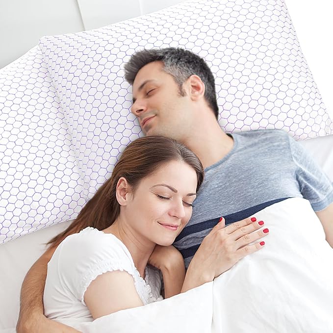 Shredded Memory Foam Pillow for Sleeping, Cooling Bed Pillows Set of 2, Adjustable Pillows for Side, Back, Stomach Sleepers with Washable Pillowcase (Standard Size)